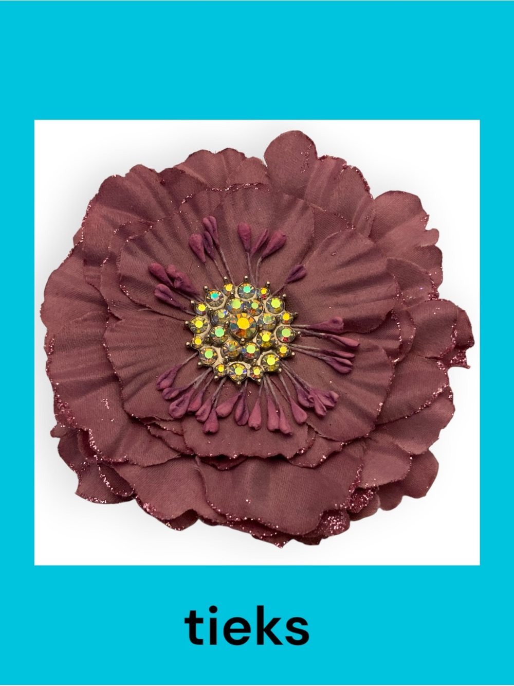 Tieks Mauve/ Plum Flower with Crystal Center